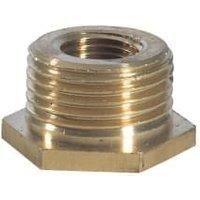 3/4" x 1/2" Brass Hexagon Threaded Bush