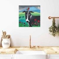 The Art Group Ailsa Black (Burd On The Bonce) 40x40cm Wall Art