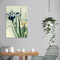 Ohara Koson (Irises) Official 40 x 59cm Wooden Wall Art Print