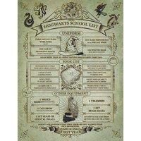 Harry Potter (Hogwarts School List) 30x40cm X 1.8cm Canvas