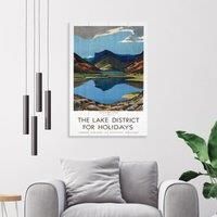 Pyramid International The Lake District for Holidays Wood Print 40 x 59cm, Multi-Colour, 40 x 59 x 1.3 cm
