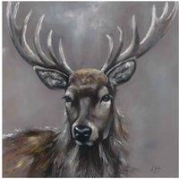 Art Group WDC98224 The Stag Louise Brown Canvas Print, Wood, Multi-Colour, 85 x 85 x 1.3 cm