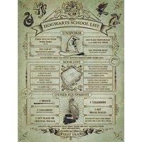 Pyramid International HARRY POTTER Canvas Print Hogwarts School List 60cm x 80cm - Official Merchandise