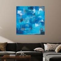 Art Group The Soozy Barker (Tropical Lagoon) Canvas Print, Wood, Multi-Colour, 85 x 85 x 1.3 cm