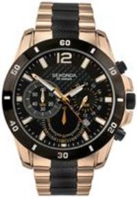 Sekonda Men's Chronograph Black and Rose Gold Plated Watch