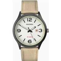Sekonda Mens Classic Quartz Watch with Beige Nylon Strap 1508