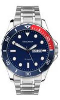Sekonda Watch 1607 Mens Balearic Day Date Sports Pepsi Bezel RRP £44.99