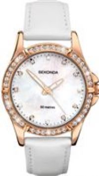 Sekonda Editions Ladies White Leather Strap Watch