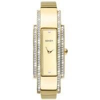 SEKSY 2737 Ladies Crystal Set Steel/Gold Plated Case 2 Year Warranty RRP £114.99
