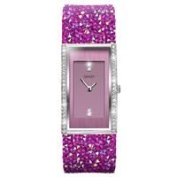 Seksy by Sekonda Ladies Pink Crystal Leather Strap Watch
