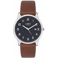 Limit Men's Classic Date Watch with Silver Coloured case and Brown Strap.