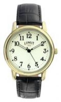 Limit Men's Glow Dial Gold Plated Faux Leather Strap Watch
