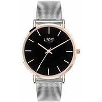 Limit Ladies Analogue Watch with Black dial and Mesh Bracelet.