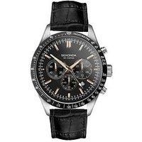 Sekonda Velocity Chronograph Black Leather Strap Watch 30017