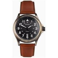 Sekonda Men’s 43mm Quartz Watch in Black with Analogue Display, and Brown Leather Strap 30033