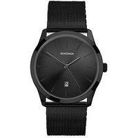 Sekonda Sekonda Menâ€™s Minimal Watch | Black Case & Stainless Steel Mesh Bracelet with Black Dial | 30048