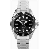 Sekonda Hudson Men/'s 43mm Quartz Watch in Black with Analogue Display, and Silver Stainless Steel Bracelet 30095