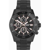 Sekonda Pacific Wave Mens 42mm Chronograph Watch in Black with Analogue Date Display, and Black Stainless Steel Strap 30117