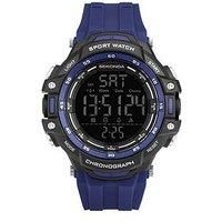 Sekonda Sekonda Crossfell Digital Menâ€™s Watch | Black Plastic Case & Blue Strap with Black LCD Display | 30164