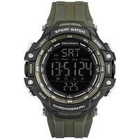 Sekonda Sekonda Crossfell Digital Menâ€™s Watch | Black Plastic Case & Khaki Green Strap with Black LCD Display | 30165