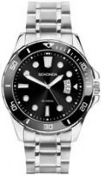 Sekonda Men's Stainless Steel Black Dial Bracelet Watch