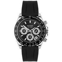 Sekonda Classic Circuit Men/'s 43mm Chronograph Watch in Black with Analogue Date Display, and Black Silicone Strap 30199