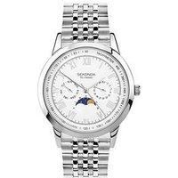 Sekonda Classic Armstrong Men/'s 40mm Quartz Watch in Silver-White with Analogue Day/Date Display, and Silver Stainless Steel Strap 30229