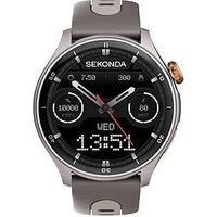 Sekonda 47mm Active Pro GPS Smart Watch in Silver with Grey Silicone Strap