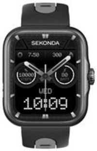 Sekonda 39mm Motion Pro GPS Smart Watch in Black with Black Silicone Strap