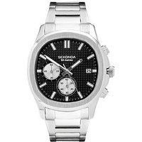 Sekonda Sekonda Mens Octaire Silver Stainless Steel Bracelet With Black Dial Chronograph Watch