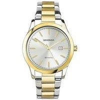 Sekonda Taylor Ladies 34mm Quartz Watch in Silver with Analogue Date Display, and Two Tone Stainless Steel Strap 40473