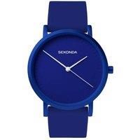 Sekonda Palette Ladies 36mm Quartz Watch in Blue with Analogue Display, and Blue Silicone Strap 40552