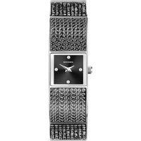 Sekonda Crystal Ladies 17mm Quartz Watch in Black with Analogue Display, and Black Alloy Strap 40604