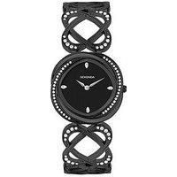 Sekonda Sekonda Hidden Hearts Ladies Watch | Black Alloy Case & Bracelet with Black Dial | 40628