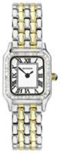 Sekonda Monica Ladies 20mm Quartz Watch, Two Tone Alloy Case & Bracelet with Stone Set Bezel & White Dial 40640