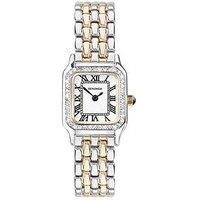 Sekonda Monica Silver & Rose Gold Plated Stone Set Watch 40643