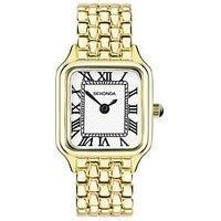 Sekonda Classic Monica Ladies 30mm Quartz Watch in White with Analogue Display, and Gold Alloy Strap 40657