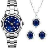 Sekonda Sekonda Catherine Ladies Watch Gift Set | Silver Alloy Case & Stainless Steel Bracelet with Blue Mother of Pearl Dial | 49037