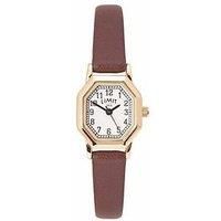Limit Womens Classic Brown Polyurethane Strap With White Dial Analogue Watch