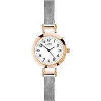 Limit Limit 25Mm Womens Round Rose Gold Analogue Watch With Silver Mesh Strap