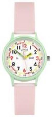 Limit Time Teacher White Dial Pink Silicone Strap Watch