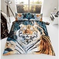 Gaveno Cavailia 3D WILDLIFE BROWN TIGER Bed Set with Duvet Cover and Pillow Case, Polyester-Cotton, Multi, King