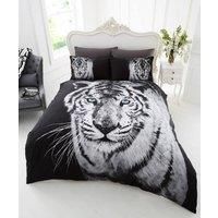 White Tiger Animal Print Luxury Duvet Quilt Cover Bedding Set Single Double King