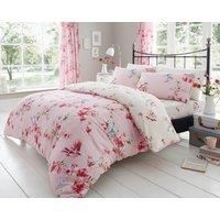 Gaveno Cavailia Luxury BIRDIE BLOSSOM Bed Set with Duvet Cover and Pillow Case, Polyester-Cotton, Pink, Double