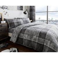 Geometric Duvet Cover Grey, Comfy Check Bedding Sets Single, Breathable Comforter Covers
