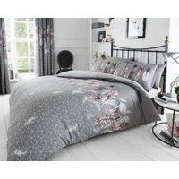 Gaveno Cavailia Luxurious Feathers Bed Set with Duvet Cover and Pillow Cases, Polyester-Cotton, Grey, Single