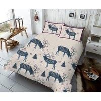 Printed Polycotton Christmas Duvet Cover With Pillowcases