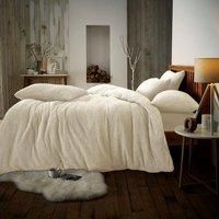 TEDDY BEAR DUVET COVER SET Sherpa Warm Bedding Fitted Sheet Single Double King