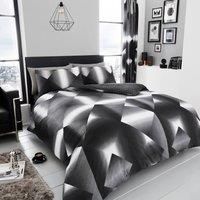 3D Triangle Duvet Quilt Cover & Pillowcase Bedding Set Black Grey White All Size