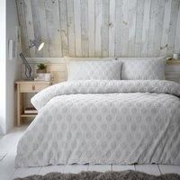 GC GAVENO CAVAILIA Super Soft Teddy Saona, Fluffy Fleece Dotted Duvet Cover, Cosy Quilt Bed Set with Pillowcase, Single Size, Grey